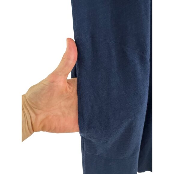 Chico's Size 3 = 16/18 1X Navy Blue T-Shirt Dress Cotton-Blend Shift w/Pockets - Picture 6 of 11